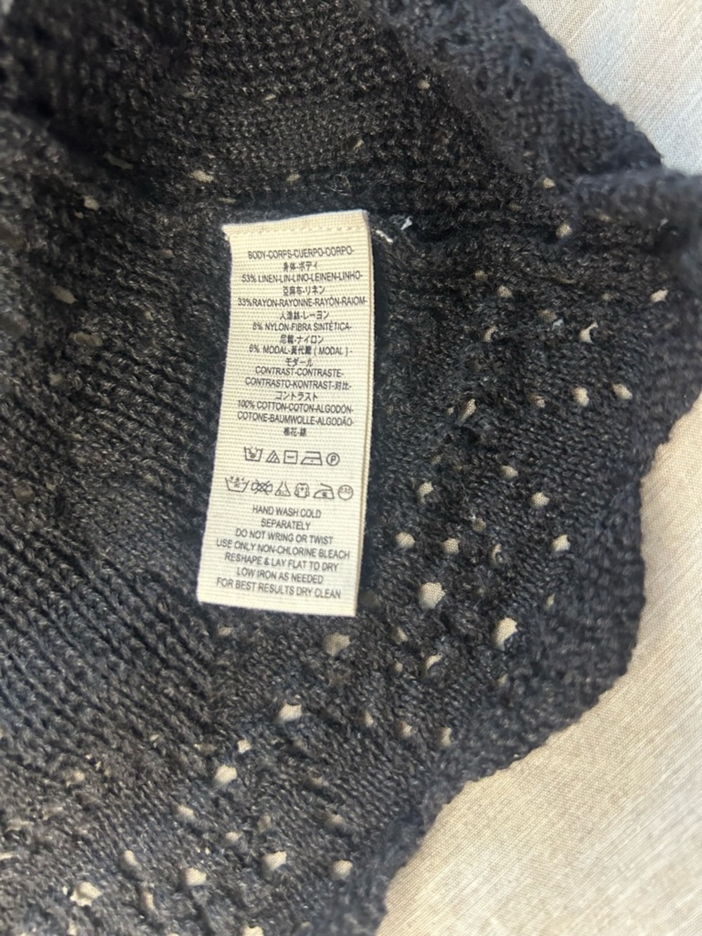 Free People Women Black Crochet Lace once upon a time Bell-Sleeve Blouse Size 6 - Picture 12 of 12